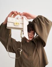 ithal lauder el ve omuz çantası ekru