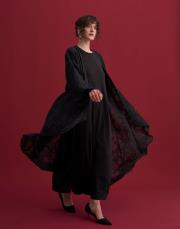 ellery ipek keten karışımı yakma abaya siyah 3