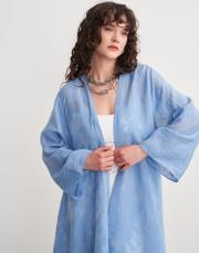 ellery ipek keten karışımı yakma abaya mavi 2