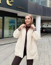 drew pamuk keten çift taraflı bomber ceket bej 4