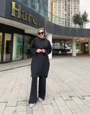 veronica pamuk crash tunik siyah