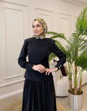 jayla tensel arkası fermuarlı bluz siyah 2