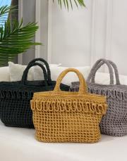 hand mate örme çanta haki 4