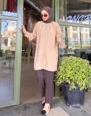 laura tensel gömlek bej 4