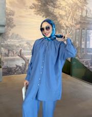 laura tensel gömlek mavi 2