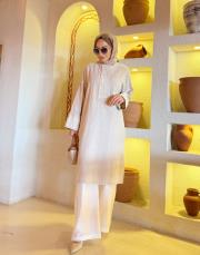 alessa keten uzun tunik taş