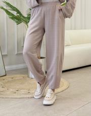 carla üç iplik şalvar pantolon vizon