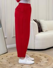 carla üç iplik şalvar pantolon kırmızı