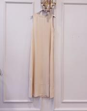 pamuk keten içlik elbise bej