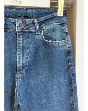 taşlı straight jean pantolon koyu mavi 2