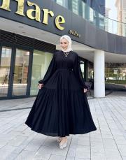 talia viscon katkat elbise siyah