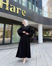 talia viscon katkat elbise siyah 2