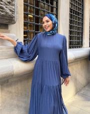 talia viscon katkat elbise mavi 6
