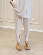 noppe inci detay eşofman altı bej 2