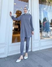 noppe inci detay eşofman altı gri 2