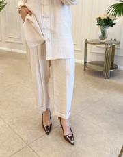 alfreda pile detay  modal pantolon bej