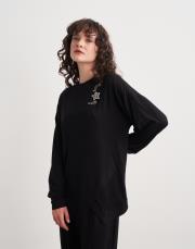 esta merserize süprem broşlu sweat siyah