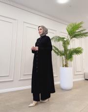 sandra tensel gömlek elbise siyah