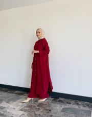sandra tensel gömlek elbise bordo 2