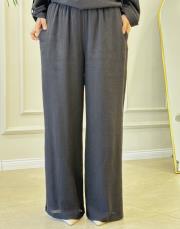 aida krinkıl bol paça pantolon siyah 2