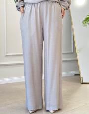 aida krinkıl bol paça pantolon bej