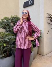 adel desenli bağlama detay bluz pembe 2