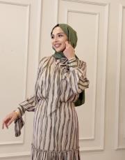 adel desenli bağlama detay bluz yeşil 2