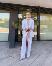 %100 keten palazzo pantolon beyaz 2