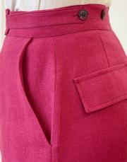 %100 keten palazzo pantolon bordo 3