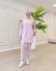 ases biye ve cep detay pamuklu sweat pembe 2