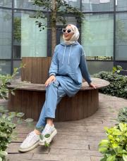 ases biye ve cep detay pamuklu sweat mavi 2