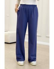 tina iki iplik bol paça eşofman altı indigo