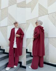 niador çıtçıtlı tensel kap bordo