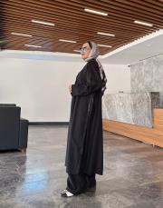 rafella grogren detay uzun tunik siyah