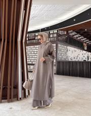 rafella grogren detay uzun tunik vizon