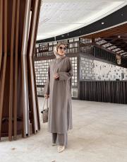 rafella grogren detay uzun tunik vizon 2