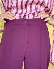 tegan nervürlü palazzo pantolon mürdüm 4