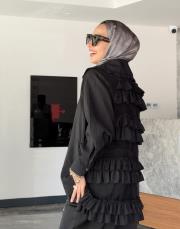 zeta organze fırfır detay ceket siyah 2