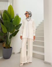 zeta organze fırfır detay ceket beyaz 2