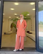 softova kapüşonlu kap turuncu