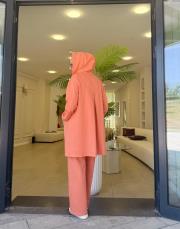 softova kapüşonlu kap turuncu 3