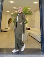 softova kapüşonlu kap haki 3