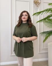 mono kısa kol basic t-shirt haki 3