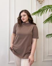 mono kısa kol basic t-shirt kahve 2