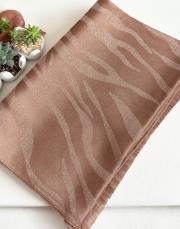 moire desenli simli şal camel