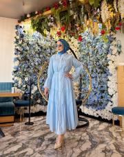 fırfır detay kat kat elbise bebe mavisi 4