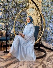 fırfır detay kat kat elbise bebe mavisi 5