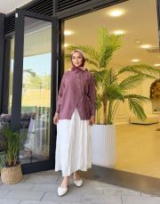 asimetrik basic gömlek mürdüm 4