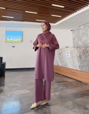 uzun gömlekli takım mürdüm 4