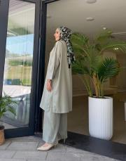 uzun gömlekli takım mint